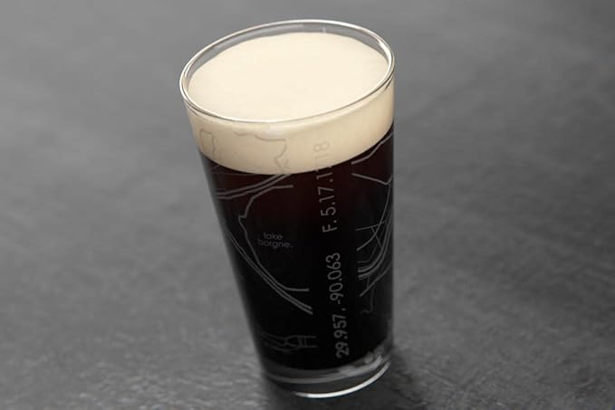 Well Told Engraved New Orleans Louisiana Map Pint Glass, Etched Beer Gift (16 oz, Clear) City Map Pint, Custom City Glassware, Gifts For Beer Lovers