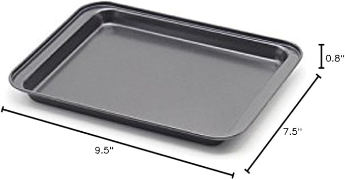 Little Small Baking Sheets Nonstick Set of 2 (9.5inch X 7.1inch) - SS&CC 8 Inch Nonstick Baking Toaster Oven Tray Cookie Sheets, 1 or 2 Person Household