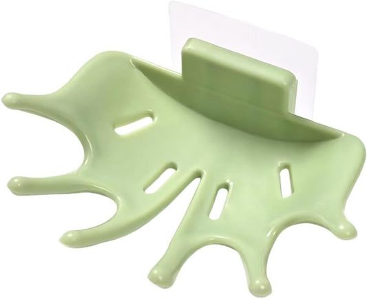Creative Soap Holder for Shower - Wall Mounted Bathroom Soap Dish Organizer with Strong Adhesive Soap Tray for Kitchen Sink, Dish Soap Dispenser Holder,Green