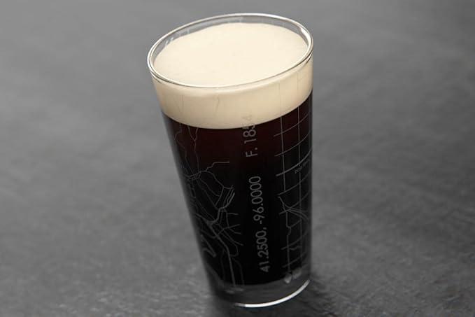 Well Told Engraved Omaha Nebraska Map Pint Glass, Etched Beer Gift (16 oz, Clear) City Map Pint, Custom City Glassware, Gifts For Beer Lovers