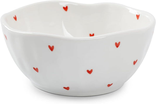 Koythin Ceramic Cereal Bowl, Cute Flowers Pattern Kitchen Bowls for Cereal, Salad, Pasta, Soup, Dessert, Serving, Home Decor, Microwave and Dishwasher Safe (Little Love)