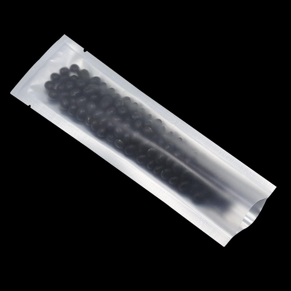 PABCK 100 Pcs 2.1x7.08 inch (Inside Size 1.77x6.69 inch) Clear Front Vacuum Heat Sealable Pure Mylar Foil Bag for Travel Shampoo Skincare Packaging Candy Coffee Powder Food Storage Aluminum Package
