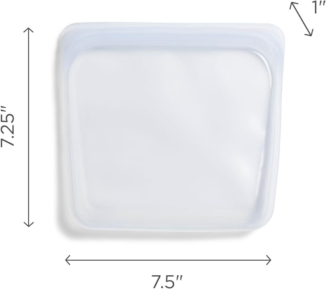 Stasher Premium Silicone Reusable Food Storage Sandwich Bag, Blueberry, Microwave, Sous Vide, Dishwasher, Oven and Freezer Safe, BPA Free, Leak-free, Eco-friendly, 28 Oz (Pack of 2)