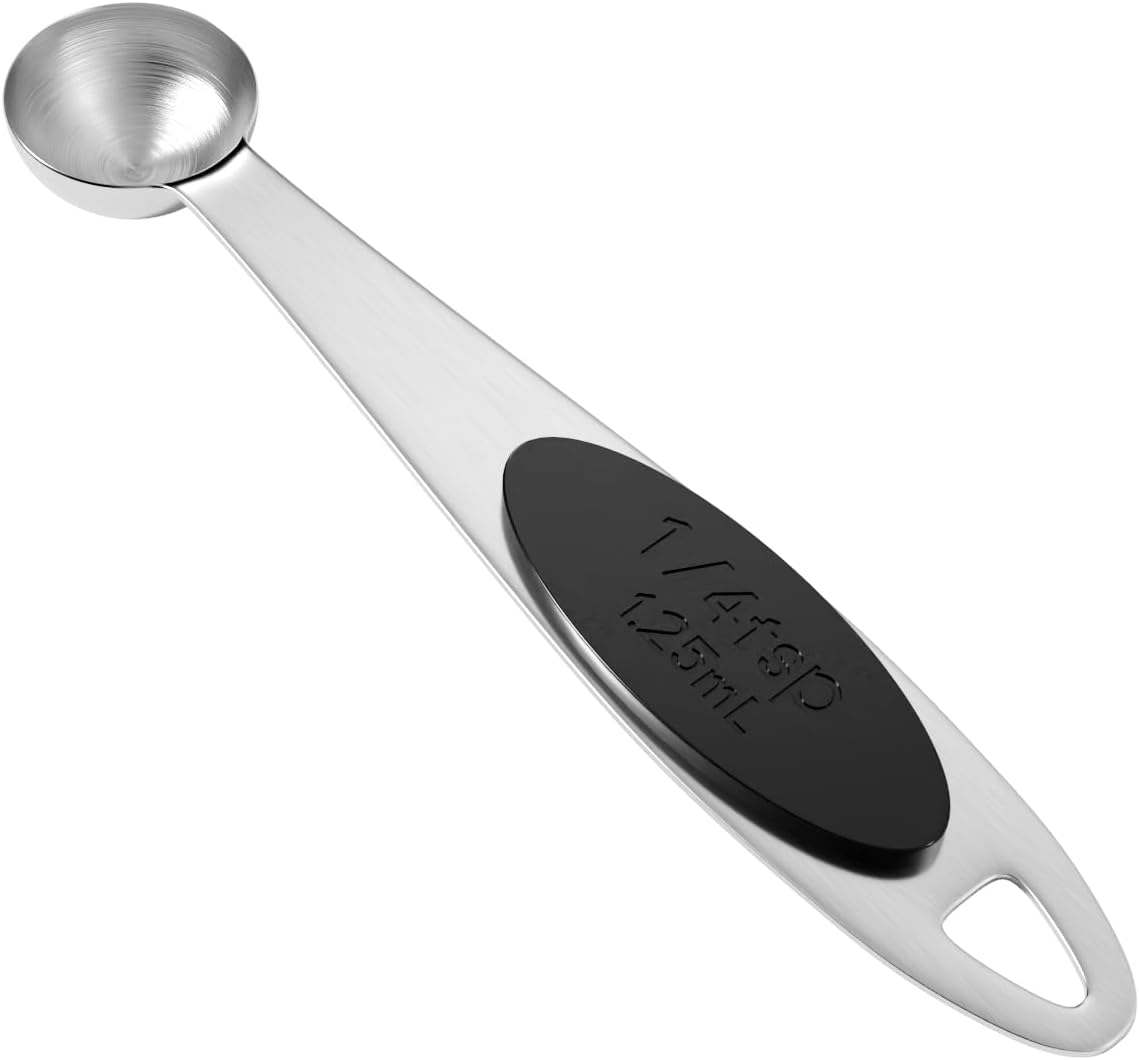 1PCS 1/4Tsp(1.25ml) Single Magnetic Measuring Spoon, Stainless Steel Individual Measure Scoop Only for Baking & Cooking, Metal Kitchen Gadgets Essentials