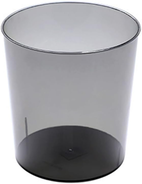 Bathroom Trash Can 7.5 x 6.3 x 8.1 Inch Small Trash Can Plastic Wastebasket Large Capacity Grey Round Garbage Can for Bathroom Bedroom Office Kitchen Dorm Room (M)
