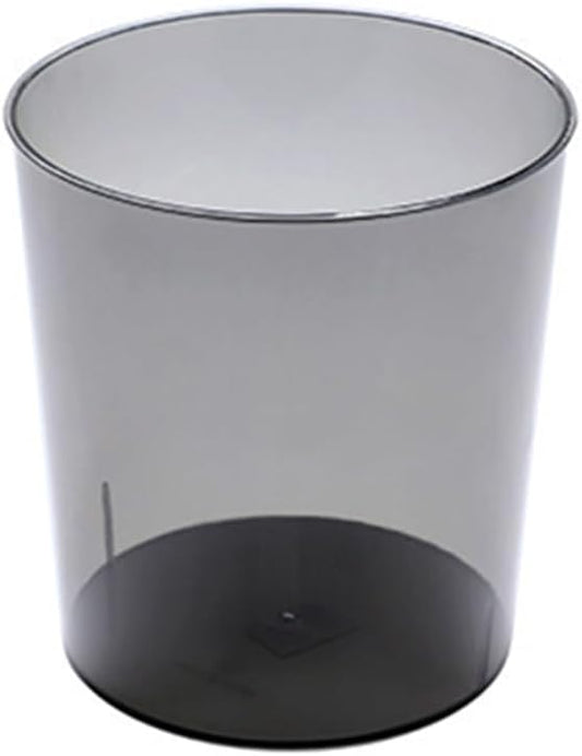 Bathroom Trash Can 7.5 x 6.3 x 8.1 Inch Small Trash Can Plastic Wastebasket Large Capacity Grey Round Garbage Can for Bathroom Bedroom Office Kitchen Dorm Room (M)