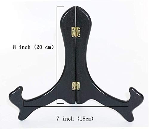 Wooden Display Stand,Black Wooden Plate Holder Easels,Oriental Furniture Wood Display Stand Home Decoration Plate Stand,Weddings Birthday Tables Pictures to Display,8 Inches,2 Packs.