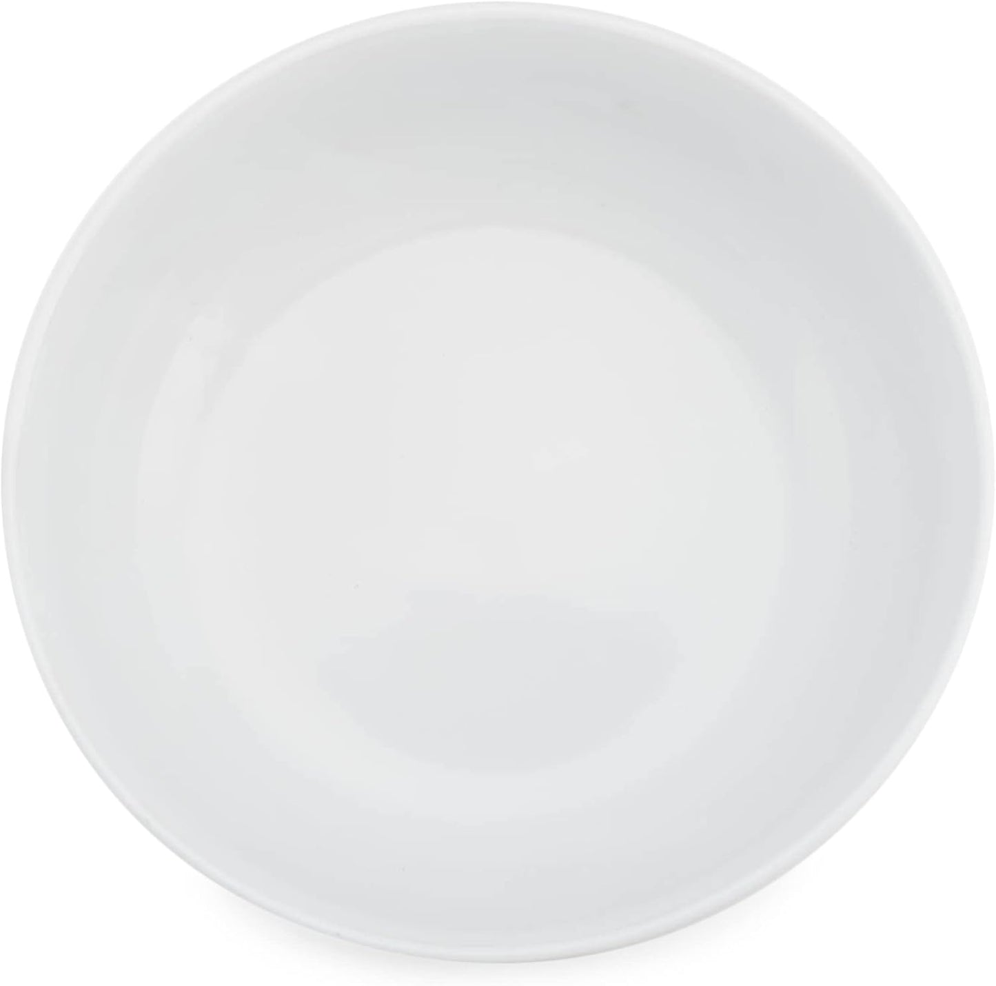 Elanze Designs Bistro Glossy Ceramic 8.5 inch Large Serving Bowls Set of 2 - Perfect for Multiple Everyday Uses: Pasta, Salad, Ramen, Soup, Popcorn, Noodles, Cereal and Mixing Bowls, White