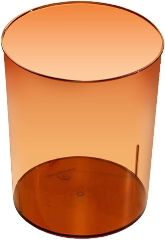 Bathroom Trash Can 8.7 x 7.1 x 9.8 Inch Small Trash Can Plastic Wastebasket Large Capacity Orange Round Garbage Can for Bathroom Bedroom Office Kitchen Dorm Room (L)