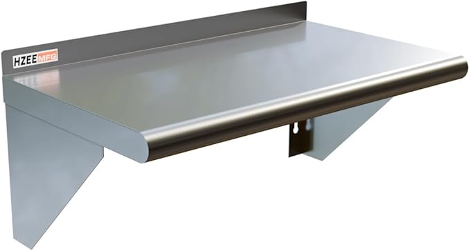 Stainless Steel Wall Mounted Shelf 14x24 Inches, 18 Gauge Commercial Shelves Metal Storage Rack Shelves for Kitchen, Restaurant, Garage and Laundry