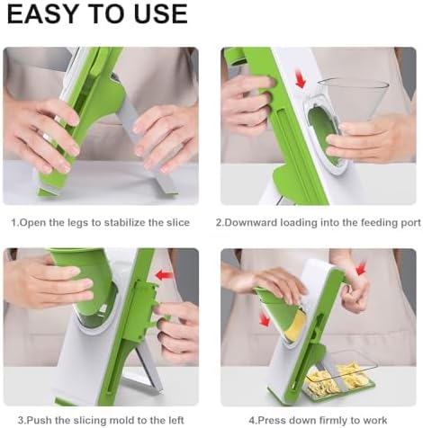 Mandoline Slicer for Kitchen, Mandoline Slicer Safe Multifunctional Dicer Adjustable Commercial Slicer Machine Stainless Steel Chopper