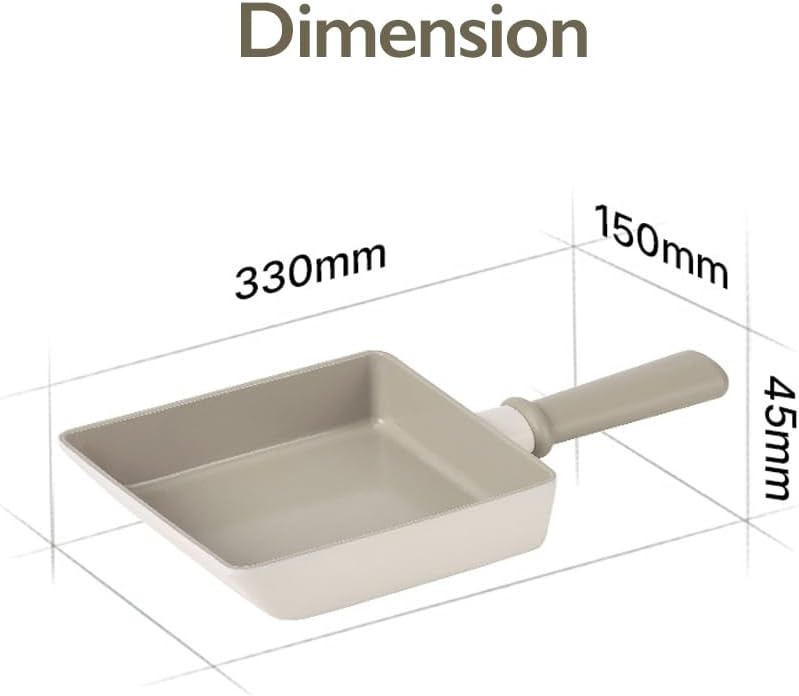 Chou Chou Kitchen Nonstick 6-Inch Rectangle Tamagoyaki Egg Roll Pan with Handle, Japanese Omelette Frying Skillet, Induction Compatible Cookware, Cooking Tamago Pan, Made in Korea (15cm)