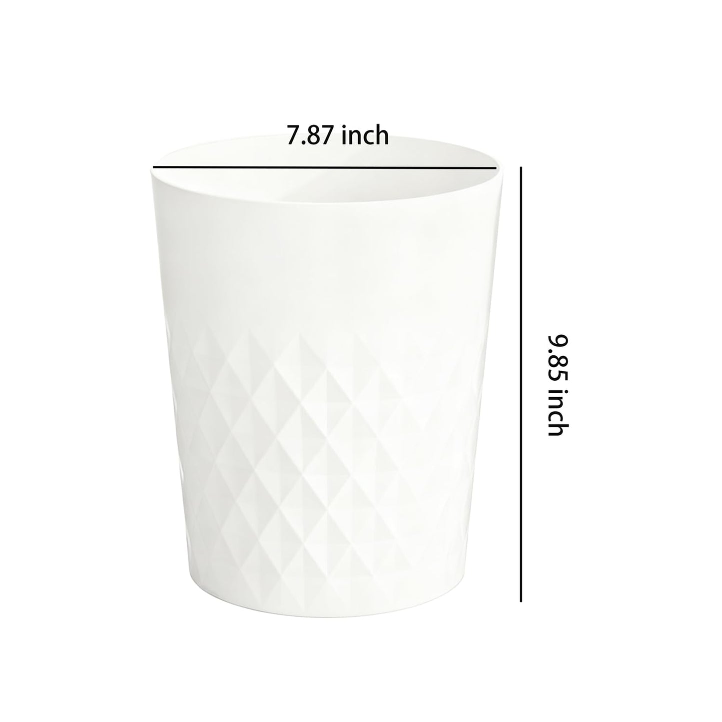 2 Pack Small Trash Can 1.8 Gallon Bathroom Garbage Can Waste Basket Recycling Bin for Dorms Bedrooms Offices Kitchens, White