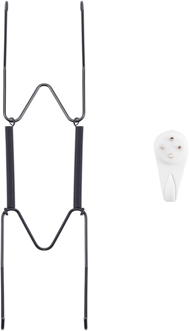 Plate Hangers for The Wall, Suitable for 8-10 inch Decorative Plate, Stainless Steel Wire Plate Holder with Wall Hooks and Rubber tip Protectors, Plate Hangers for Displaying Plates, Platter, Black