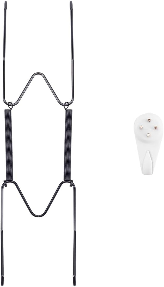 Plate Hangers for The Wall, Suitable for 8-10 inch Decorative Plate, Stainless Steel Wire Plate Holder with Wall Hooks and Rubber tip Protectors, Plate Hangers for Displaying Plates, Platter, Black