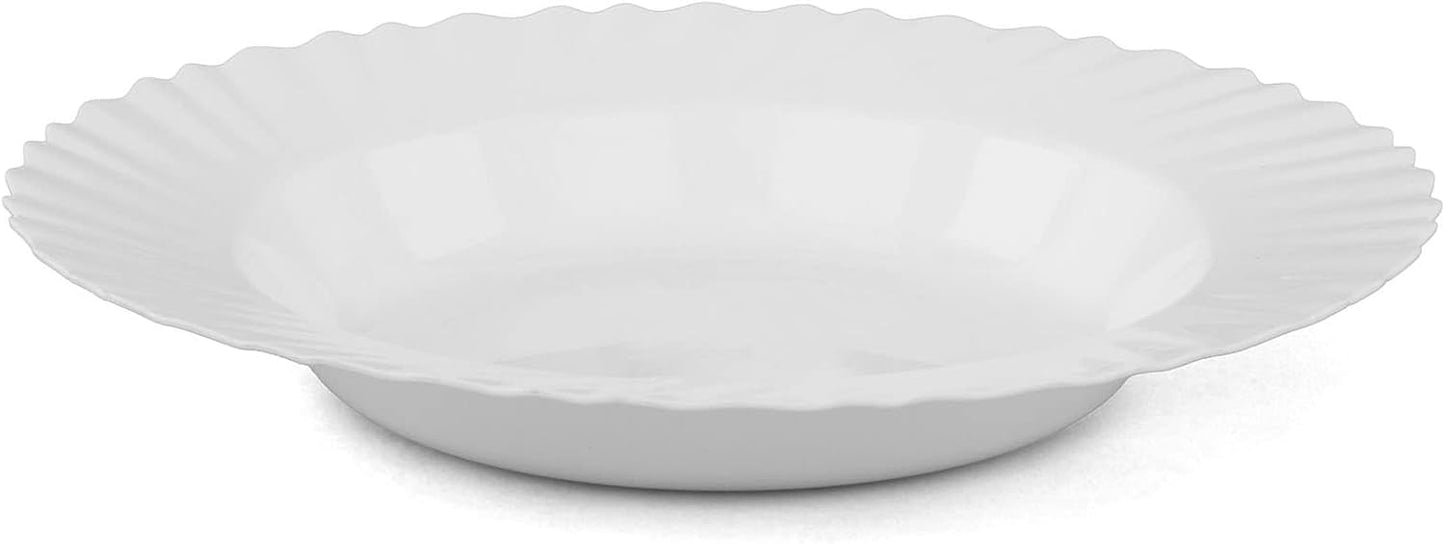 Mintra Home Curly Collection (9in Deep Plate - 6pk, White)
