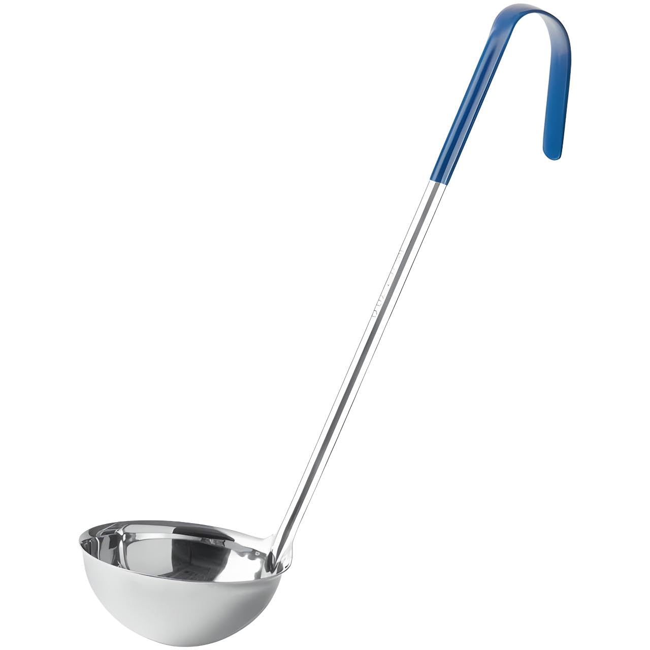 OCS Parts Professional Series Stainless Steel Culinary Ladle | 8 Ounce | Heat Resistant PVC Handle, Dishwasher Safe 14.25-Inch Soup Ladle for Home and Commercial Kitchens