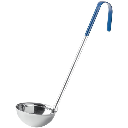 OCS Parts Professional Series Stainless Steel Culinary Ladle | 8 Ounce | Heat Resistant PVC Handle, Dishwasher Safe 14.25-Inch Soup Ladle for Home and Commercial Kitchens