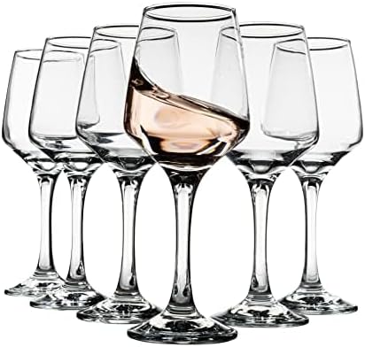 Vikko Stemmed Wine Glasses Set of 6 - 10.5 Oz White and Red Wine Glass, Thick and Durable