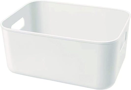 Set Of 3 Plastic Storage Bins,Versatile Kitchen Pantry Organization and Storage,for Plastic Storage Container Under Bed,Under Sink Bathroom Organizer (White, 3 Pack Small)