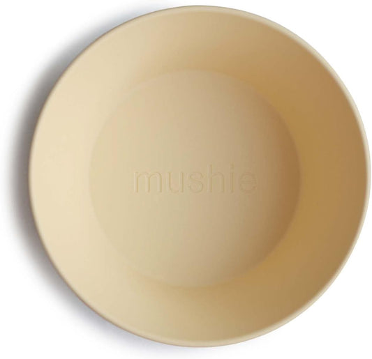 mushie Round Dinnerware Bowls for Kids | Made in Denmark, Set of 2 (Daffodil)