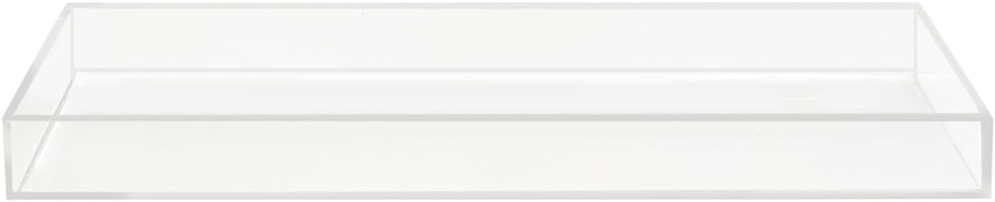 ROYALITA Acrylic Tray Bathroom Tray for Countertop, Guest Towel Holder Tray for Napkin Perfume Jewelry Makeup, Vanity Trays for Soap Dispenser, Aromatherapy, Cup & Candle, Clear