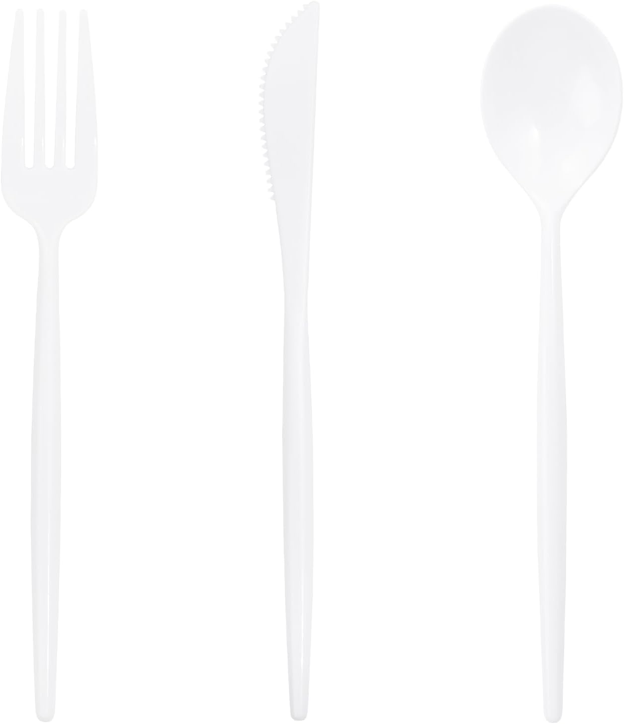 Supernal 180PCS White Plastic Silverware,White Utensils Set Disposable,Disposable Silverware Include 60 Forks,60 Knives,60 Spoons,Heavy Duty Party Cutlery for Birthday,Dinner,Wedding