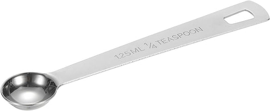 PATIKIL 1pcs 1.25ml Tablespoon Measuring Spoon, 1/4 Tbsp Measuring Spoon Stainless Steel Individual Measure Scooper Only for Ground Coffee Loose Tea Powder