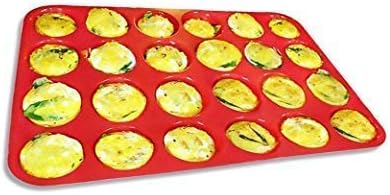 24 Cup Silicone Mini Muffin Pan,Nonstick Food Grade Silicone Baking Cups, Great for Making Muffin Cakes, Tart, Bread- Just Pop Out
