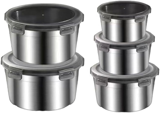 Stainless steel food storage containers leak proof & airtight lids for Kitchen,stainless steel bowl,meal prep lunch box,freezer and microwave safe (5-piece)