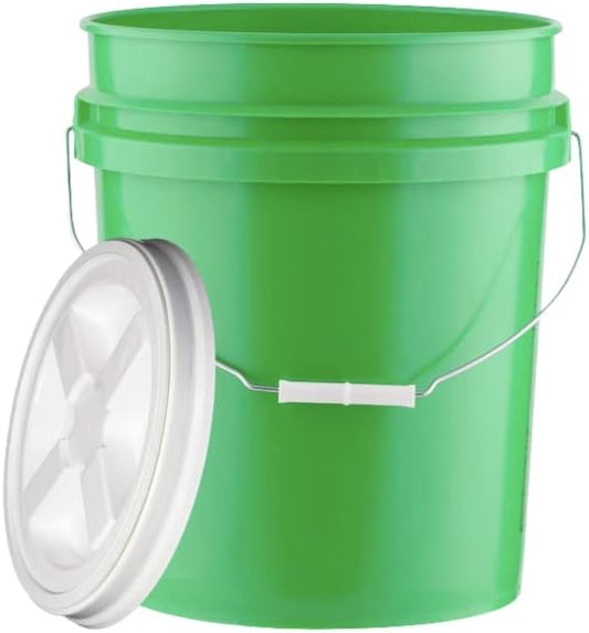 House Naturals 5 Gallon Bucket Pail Food Grade BPA Free with Screw on Gasket Lid (Pack of 3) Made in USA pails