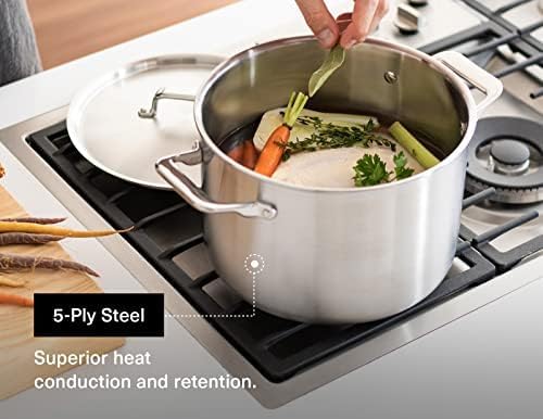 Misen 6.75 QT Stainless Steel Stock Pot with Lid - Stew & Soup Pot with Handles - Large Pot for Cooking