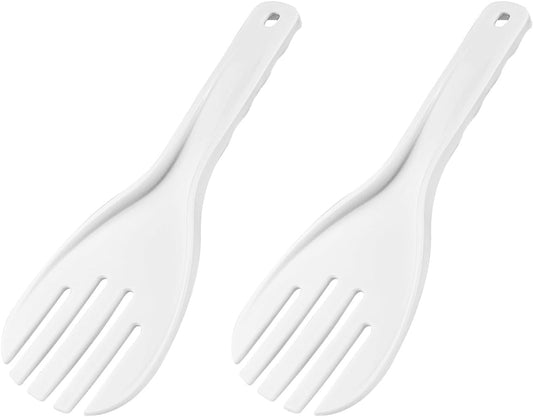 DOERDO 2Pcs Rice Paddle Plastic Non-Stick Rice Spoon Heat Resistant Scooper Spatula for Home Restaurant, White