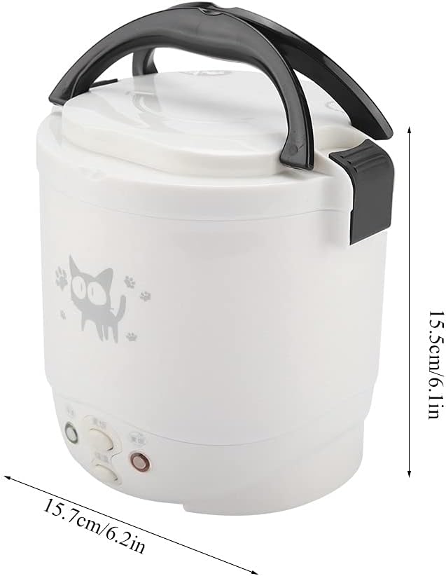 Joyzan Mini Rice Cooker for Car, Small Portable Travel Food Steamer Electric Multifunctional Lunch Box Non Stick Automatic Pot Cooking Heating Keep Warm Function Camping Noodles Soup Vegetable 1L 12V
