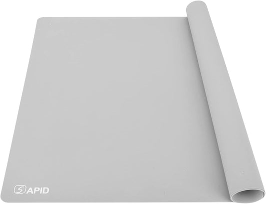 1.5MM Extra Thick Placemats Extra Large Silicone Mat 28" x 20" Heat Resistant Mat for Kitchen Countertop Protector, Washable Place Mats Silicone Mats for Kitchen Counter Mat Table Mat, Grey, Sapid