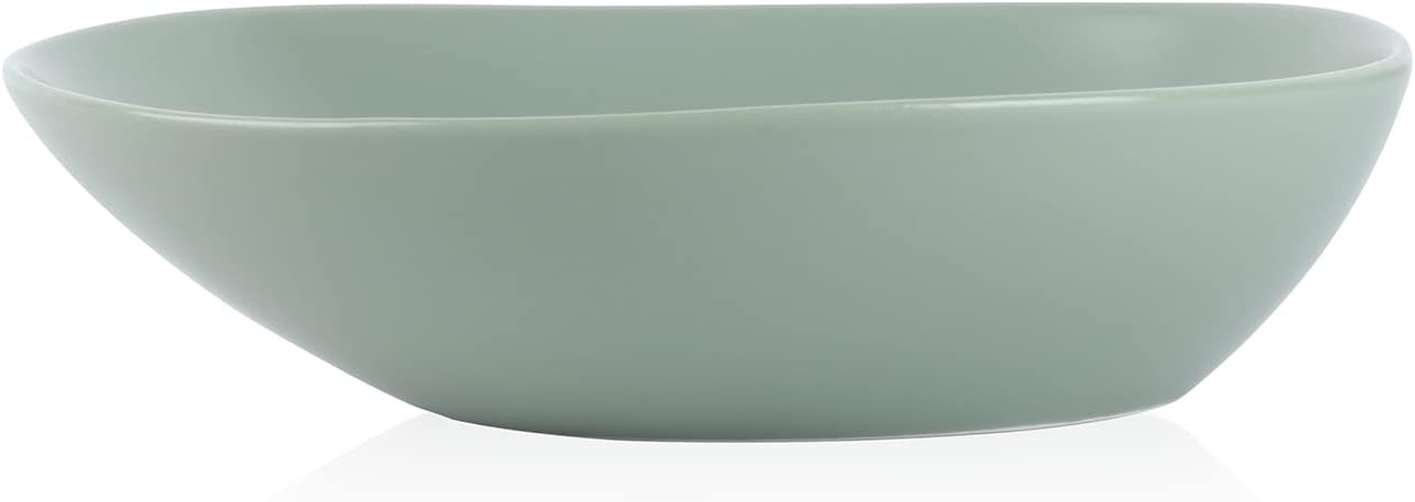 Stone Lain Delilah 8-inch Bowl 6-Piece Dish Set, Porcelain, Honeydew