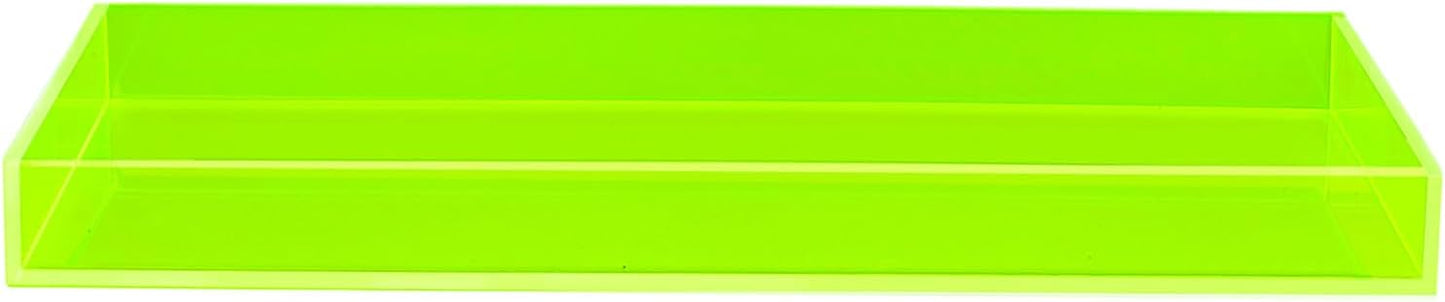 ROYALITA Acrylic Tray Bathroom Tray for Countertop, Guest Towel Holder Tray for Napkin Perfume Jewelry Makeup, Vanity Trays for Soap Dispenser, Aromatherapy, Cup & Candle, Green