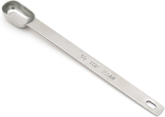 1PCS 1/2tsp (1/6tbsp, 2.5ml) Single Measuring Spoon, Stainless Steel Long Handle Individual Teaspoons Only