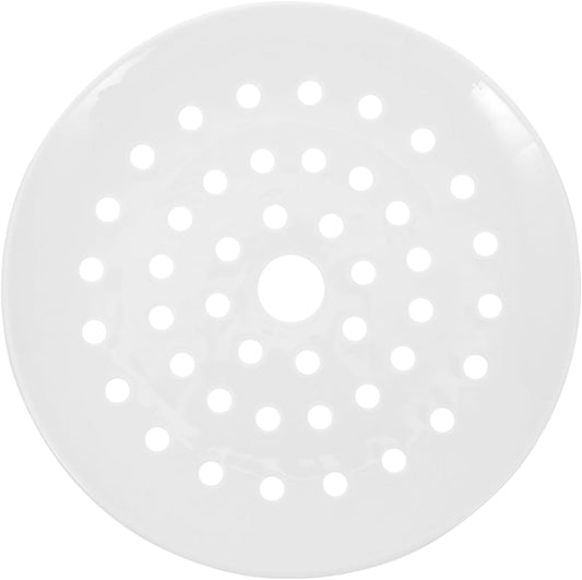 Cabilock Ceramic Steaming Plate 7.87 Inch White Steamer Tray for Dumplings Fish and Kitchen Cooking Essential