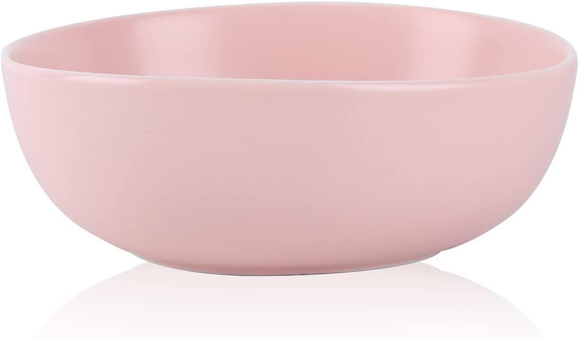 Stone Lain Delilah 6-inch Bowl 6-Piece Dish Set, Porcelain, Blush