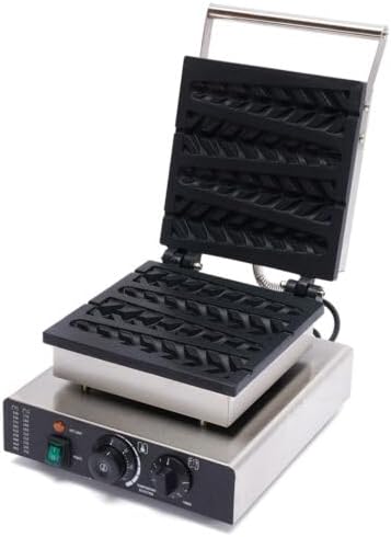 4 Grids Waffle Machine, 1750W Commercial Kitchen Non-Stick Pans Electric French Muffin Irons Stainless Steel Hot Dog Corn Maker and Stick Maker 50-300 Double-Sided Heating