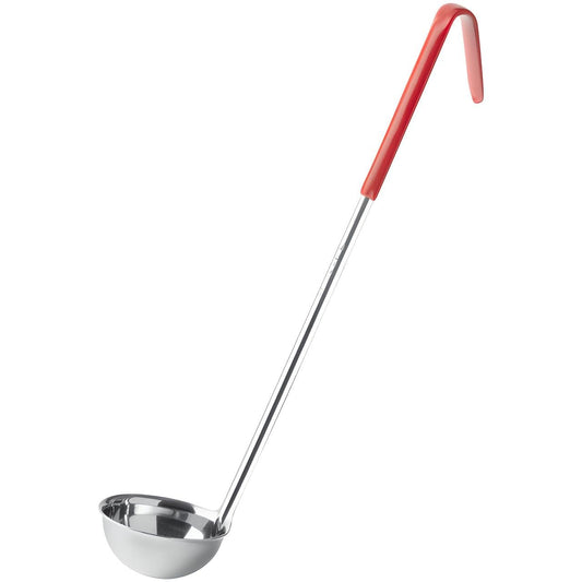 OCS Parts Professional Series Stainless Steel Culinary Ladle | 2 Ounce | Heat Resistant PVC Handle, Dishwasher Safe 12.5-Inch Soup Ladle for Home and Commercial Kitchens