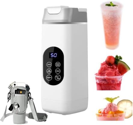 Hualisen Portable Blender for Smoothies Juice,420ML Insulated Juicer with Storage Pouch, 12 Blades Juice Cup USB-C Rechargeable,Cordless Personal Blender for Shakes and Smoothies (ZJ/White)