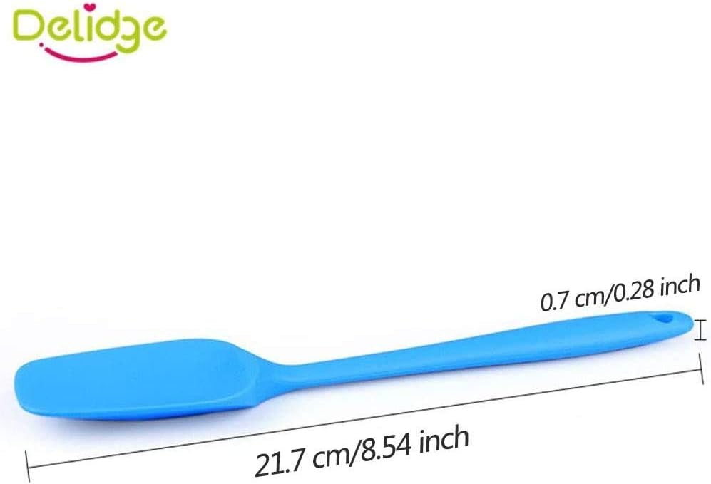 Food Grade Silicone Spatula Set Heat Resistant Small Rubber Spatulas,4 piece Silicone Spoonula Spatula Non-stick Baking Curved Spatulas Multicolor(21.7cm/8.56inch)
