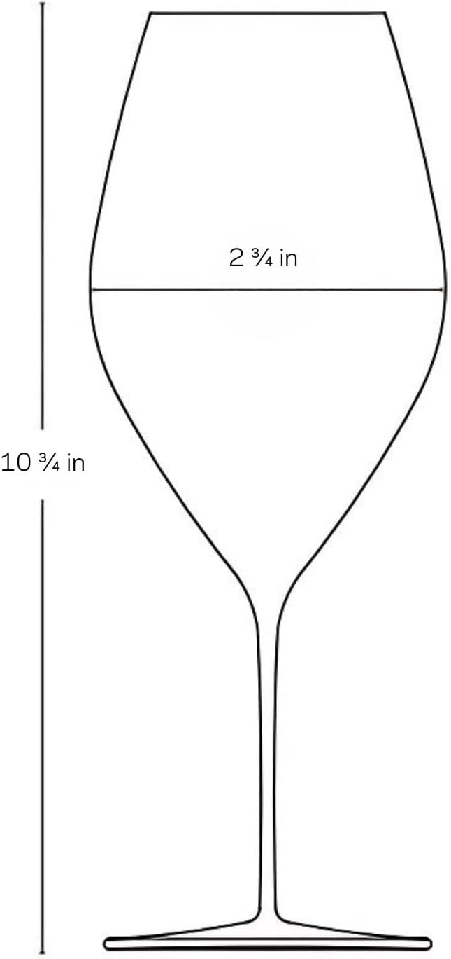 NUDE Red Wine Glass, Stem Zero Grace – Crystal Large Long Stem Wine Glass for Medium to Full Bodied Red Wines, Curvaceous Bowl, Lead-Free, Dishwasher Safe, 27 oz