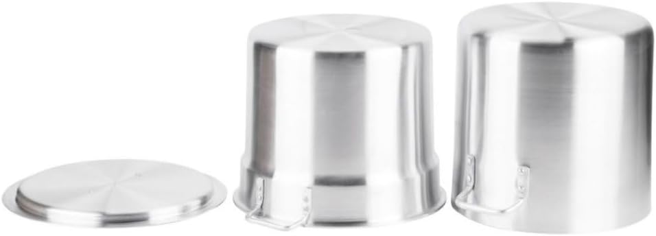 Soro Essentials- 20 Qt. Aluminum Double Boiler Pot with Lid- Steam Melting Stock Pot for Butter Chocolate Cheese Caramel Fondue Candy Dessert and Sauces