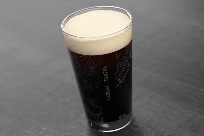 Well Told Engraved Buffalo New York Map Pint Glass, Etched Beer Gift (16 oz, Clear) City Map Pint, Custom City Glassware, Gifts For Beer Lovers