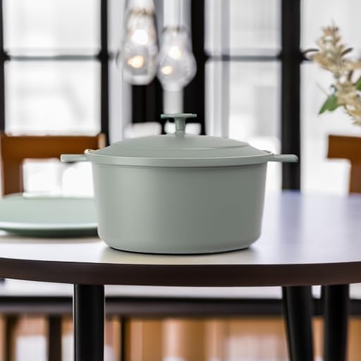 Gotham Steel 5 Qt Dutch Oven Pot with Lid, Nonstick Ceramic Dutch Oven Stock Pot Perfect Bread Baking, Stovetop Oven & Dishwasher Safe, Sage Green