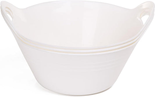 Mintra Home Plastic Bowls with Handles (970ml Small 3pk, White)