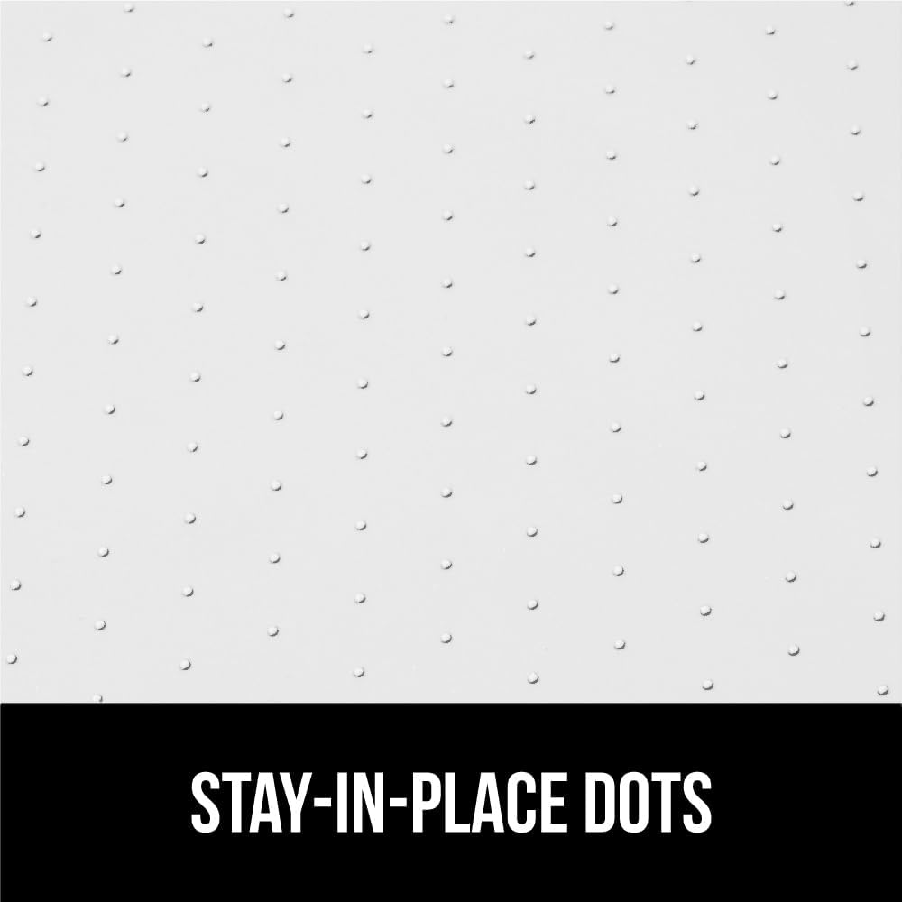 GORILLA GRIP Waterproof Silicone Under Sink Mat with Raised Lip for Kitchen and Bathroom, Cabinet Shelf Liner Stay in Place Mats Dishwasher Safe Drawer Liner, Organizer Tray, 19 x 22 in, White